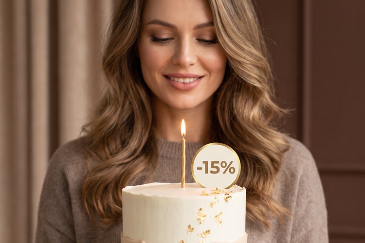 Скидка 15% ко дню рождения